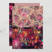 Roze rozen kaart (Voorkant / Achterkant)