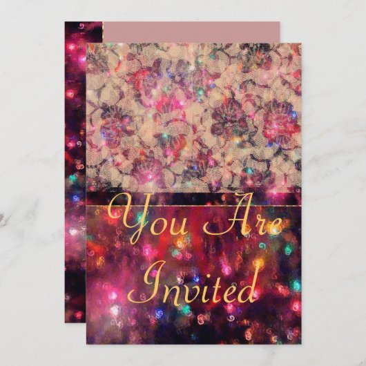 Roze rozen kaart (Voorkant / Achterkant)