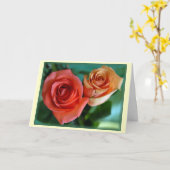 "Roze rozen" Kaart (Gele Bloem)