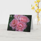 Roze Rozen Kaart (Gele Bloem)