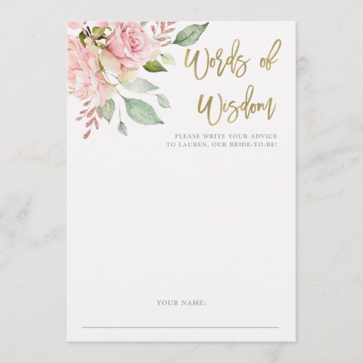  roze rozen | Kaart advies Vrijgezellenfeest (Voorkant)