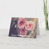  roze rozen Kaart Valentijnsdag (Voorkant)