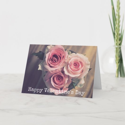  roze rozen Kaart Valentijnsdag (Voorkant)