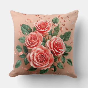 🌹 Roze Rozen Kamer Decoratie Accent Cadeau 🌹 Kussen