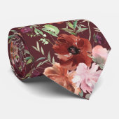 Roze Rozen Kaneel Wijn Bloemen Bloemenkraagdas Stropdas (Opgerold)