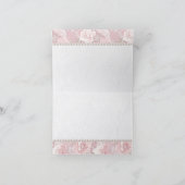 Roze Rozen, Kant en Parels Bedankkaart (Binnen)