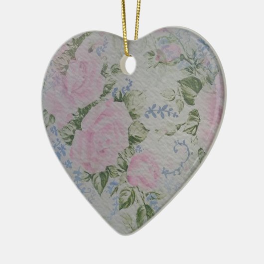 Roze Rozen  Keramisch Ornament (Links)