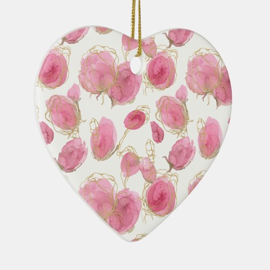 Roze rozen keramisch ornament (Rechts)