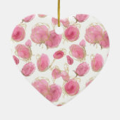 Roze rozen keramisch ornament (Achterkant)
