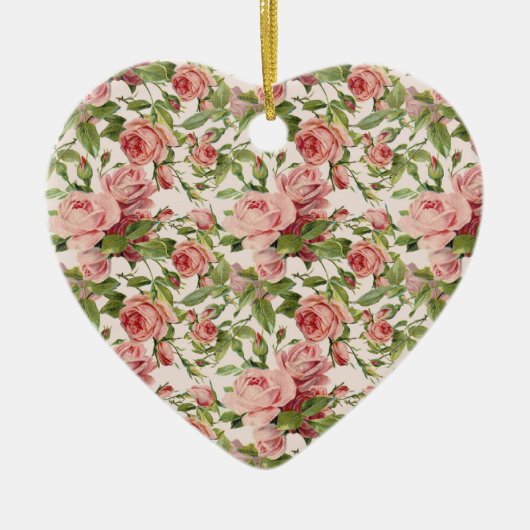   roze rozen keramisch ornament (Voorkant)