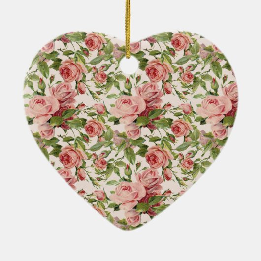   roze rozen keramisch ornament (Achterkant)