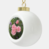 Roze rozen keramische bal ornament (Rechts)