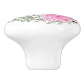 Roze rozen keramische knop (Zijkant)