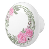 Roze rozen keramische knop (Rechts)