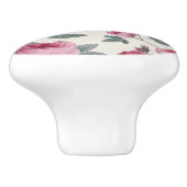 Roze rozen keramische knop (Zijkant)