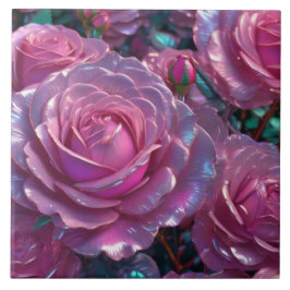 Roze Rozen Keramische Tegel Tegeltje