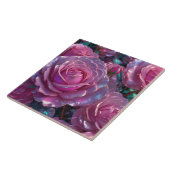 Roze Rozen Keramische Tegel Tegeltje (Zijkant)