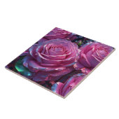 Roze Rozen Keramische Tegel Tegeltje (Zijkant)