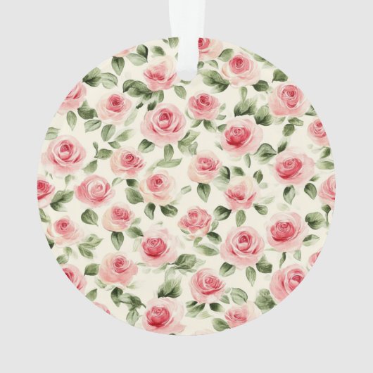  roze rozen kerst ornament (achterkant)