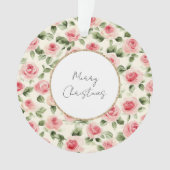  roze rozen kerst ornament (voorkant)