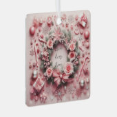 Roze Rozen Kerstmis Dochter Ornament (Voorkant Rechts)