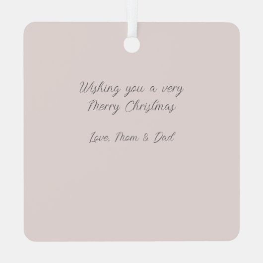 Roze Rozen Kerstmis Dochter Ornament (Achterkant)