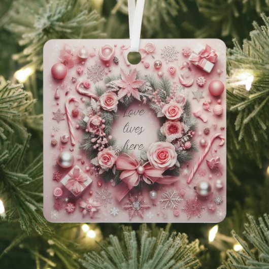 Roze Rozen Kerstmis Dochter Ornament (Insitu)
