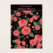 Roze Rozen Ketting Oorbel Sieraden Display Kaart (Voorkant)