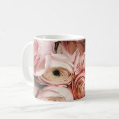 Roze rozen koffiemok (Voorkant links)