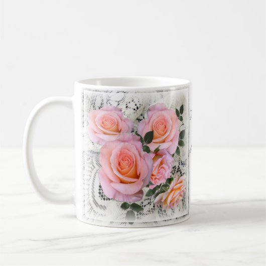  roze rozen koffiemok (Links)