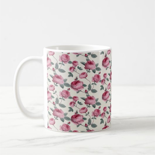 Roze rozen koffiemok (Links)