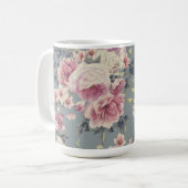 roze rozen koffiemok (Voorkant links)