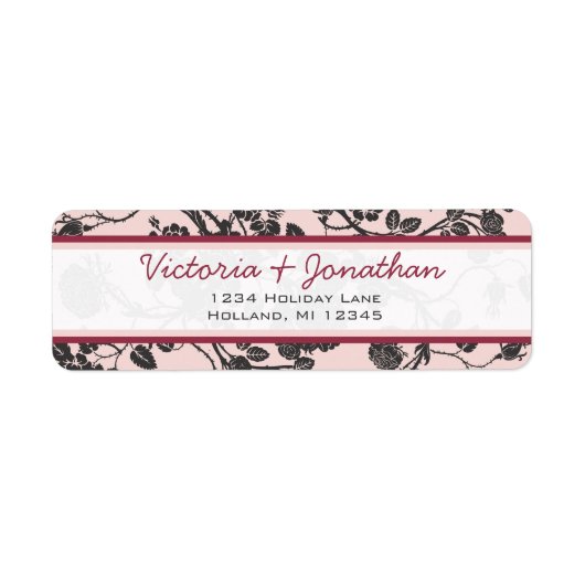 Roze rozen komen overeen met uitvindingen Retourad Etiket (Voorkant)