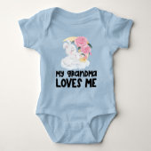 Roze Rozen Konijnen🌹 Mijn oma houdt van mij Romper (Voorkant)