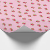 Roze  Rozen Koraalreep Cadeaupapier (Hoek)