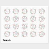 Roze rozen krans kleine wonder Schrift Ronde Sticker (Vel)