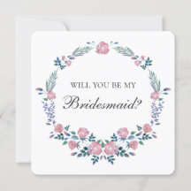 Roze rozen krans. Wil je mijn bruidsmeisje zijn