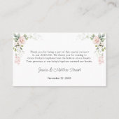 Roze Rozen Kruis Doop Dank u Visitekaartje (Achterkant)