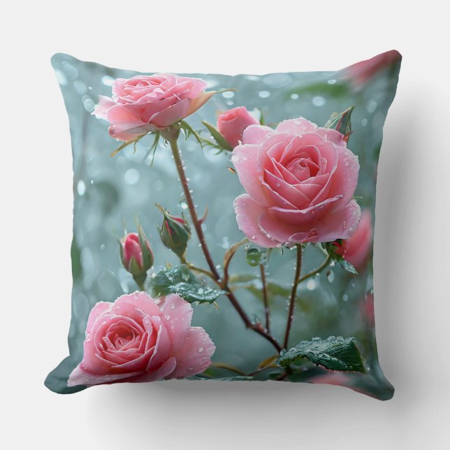 Roze rozen kussen (Voorkant)