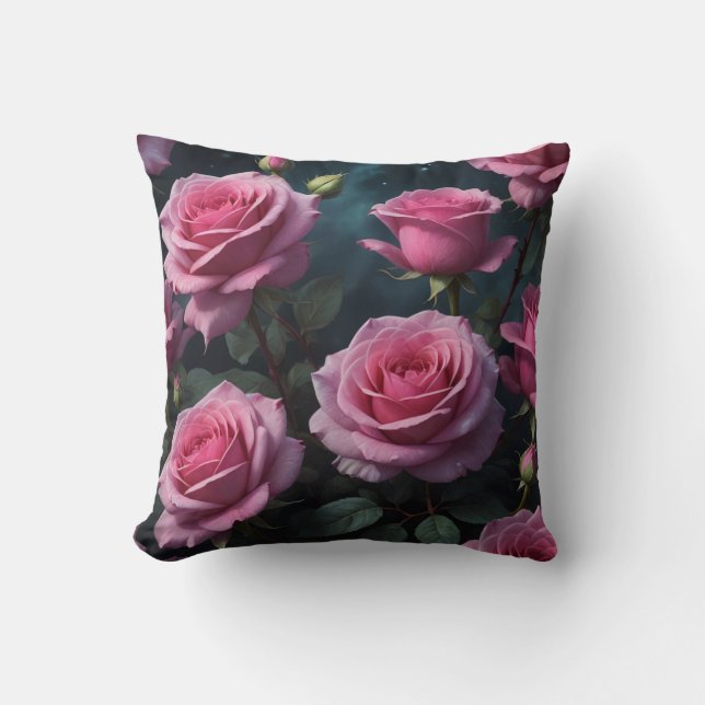 Roze rozen kussen (Voorkant)