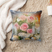 Roze rozen kussen (Deken)