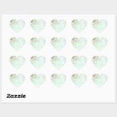 Roze Rozen & kwastjes Hart Sticker (Vel)