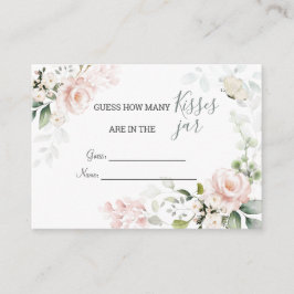 Roze rozen laten zien hoeveel Kisses er zijn in Ja Informatiekaartje