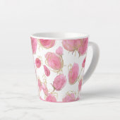 Roze rozen latte mok (Rechterhoek)