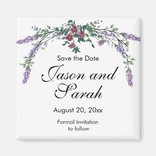  roze rozen lavendel eucalyptus magneet (Voorkant)