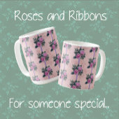 Roze Rozen Lavendel Lint Vintage Latte Mok
