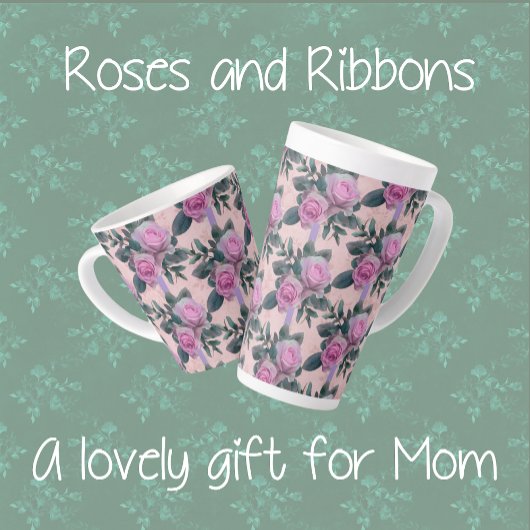 Roze Rozen Lavendel Lint Vintage Latte Mok
