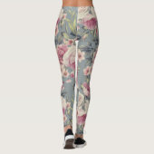 roze rozen leggings (Achterkant)