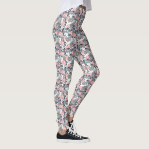 Roze rozen leggings