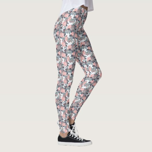 Roze rozen leggings (Rechts)